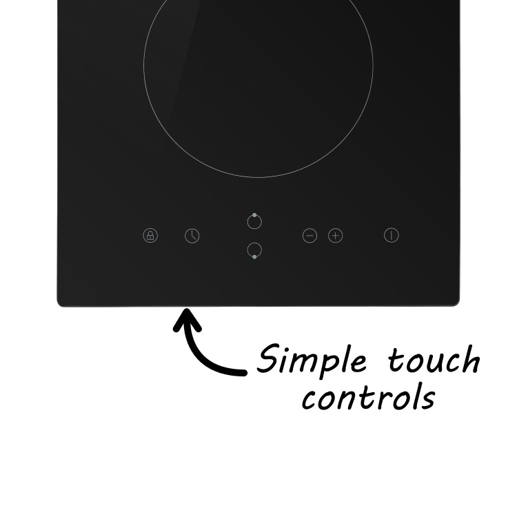 GRADE A1 - electriQ 30cm Domino Touch Control Two Zone Ceramic Hob in Black - Plug in and go!
