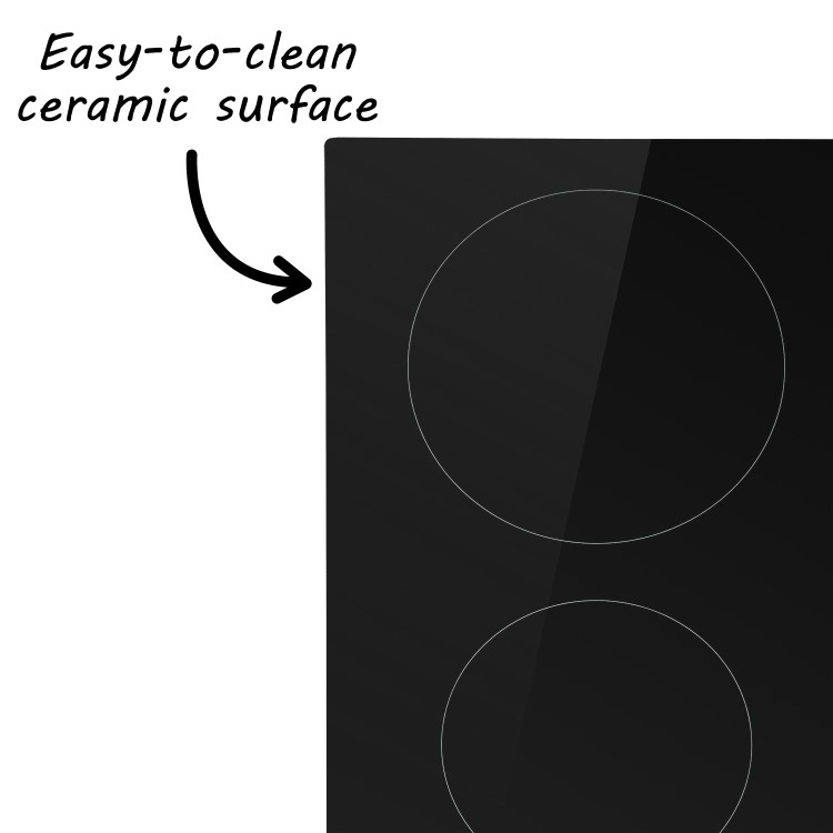 GRADE A1 - electriQ 30cm Domino Touch Control Two Zone Ceramic Hob in Black - Plug in and go!