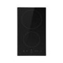 GRADE A1 - electriQ 30cm Domino Touch Control Two Zone Ceramic Hob in Black - Plug in and go!