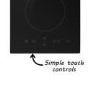 GRADE A1 - electriQ 30cm Domino Touch Control Two Zone Ceramic Hob in Black - Plug in and go!