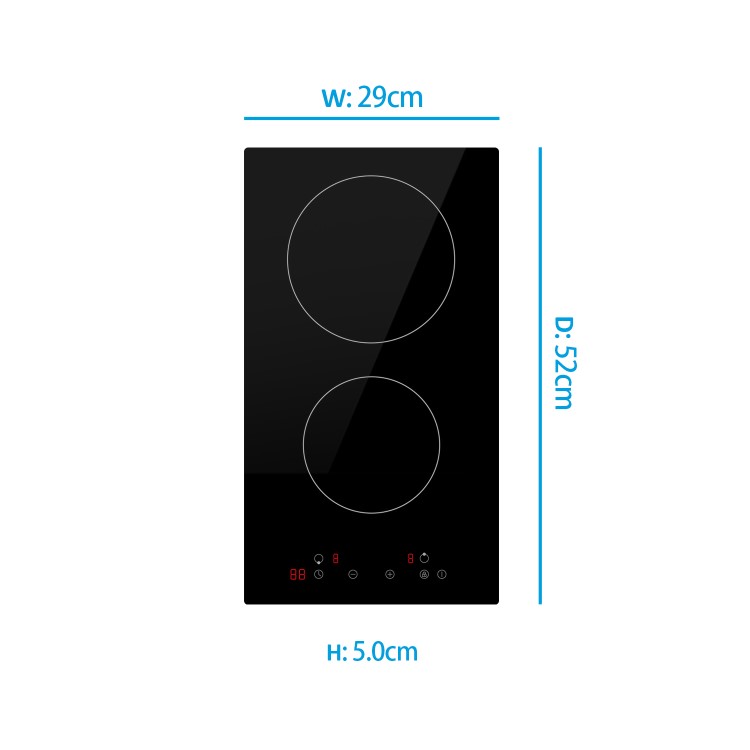 electriQ 30cm 2 Zone Plug In Ceramic Hob