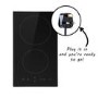 GRADE A1 - electriQ 30cm Domino Touch Control Two Zone Ceramic Hob in Black - Plug in and go!