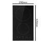 GRADE A1 - electriQ 30cm Domino Touch Control Two Zone Ceramic Hob in Black - Plug in and go!