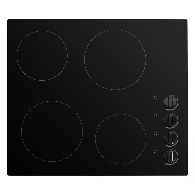 GRADE A3 - electriQ 60cm 4 Zone Glass Ceramic Hob With Knob Control 
- Black