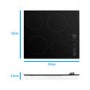 GRADE A3 - electriQ 60cm 4 Zone Glass Ceramic Hob With Knob Control 
- Black
