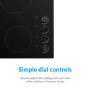 GRADE A3 - electriQ 60cm 4 Zone Glass Ceramic Hob With Knob Control 
- Black