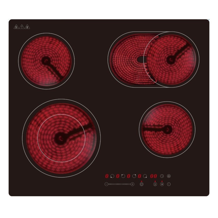 electriQ 60cm Ceramic Hob with Extended Zone - Black