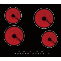 GRADE A1 - electriQ 60cm 4 Zone Ceramic Hob
 with Touch Control - Black