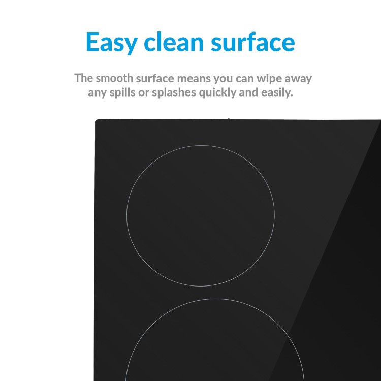 GRADE A1 - electriQ 60cm 4 Zone Ceramic Hob
 with Touch Control - Black
