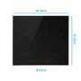 GRADE A1 - electriQ 60cm 4 Zone Ceramic Hob
 with Touch Control - Black