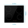 electriQ 60cm 4 Zone Ceramic Hob with Touch Controls
