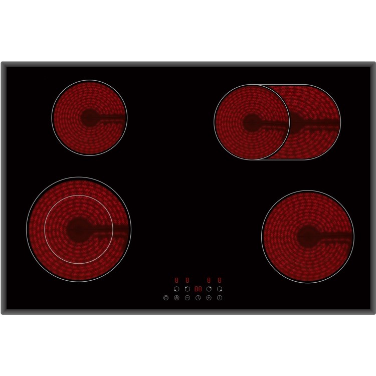 electriQ 77cm 4 Zone Touch Control Ceramic Hob