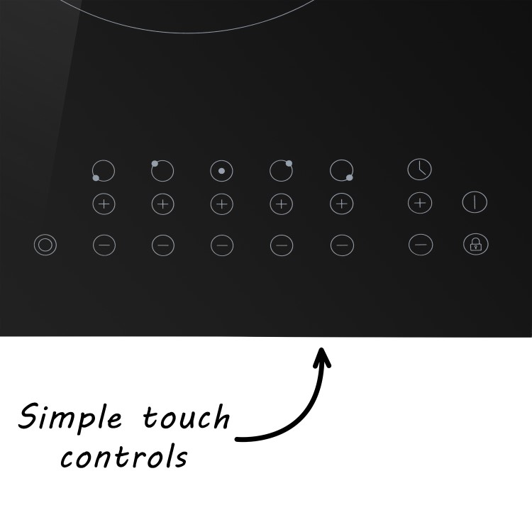 GRADE A3 - electriQ 77cm 5 Zone Touch Control Ceramic Hob