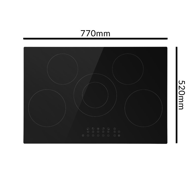 GRADE A3 - electriQ 77cm 5 Zone Touch Control Ceramic Hob