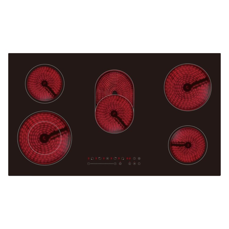 electriQ 90cm 5 Zone Ceramic Hob - Black