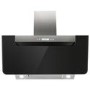 Refurbished electriQ eiQCHB90BHE 90cm Angled Cooker Hood with Optional Chimney Black Glass and Stainless Steel