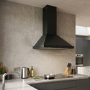 electriQ 60cm Traditional Chimney Hood with Touch Control - Black