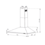 electriQ 60cm Traditional Chimney Cooker Hood with High Extraction Rate - Stainless Steel 