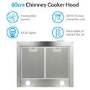GRADE A1 - electriQ 60cm Traditional Stainless Steel Chimney Cooker Hood  