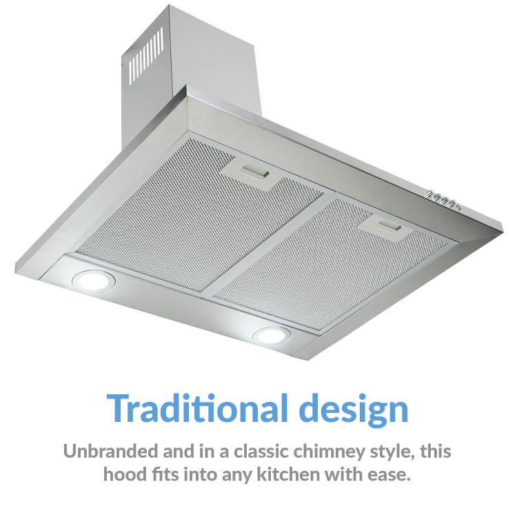 GRADE A1 - electriQ 60cm Traditional Stainless Steel Chimney Cooker Hood  