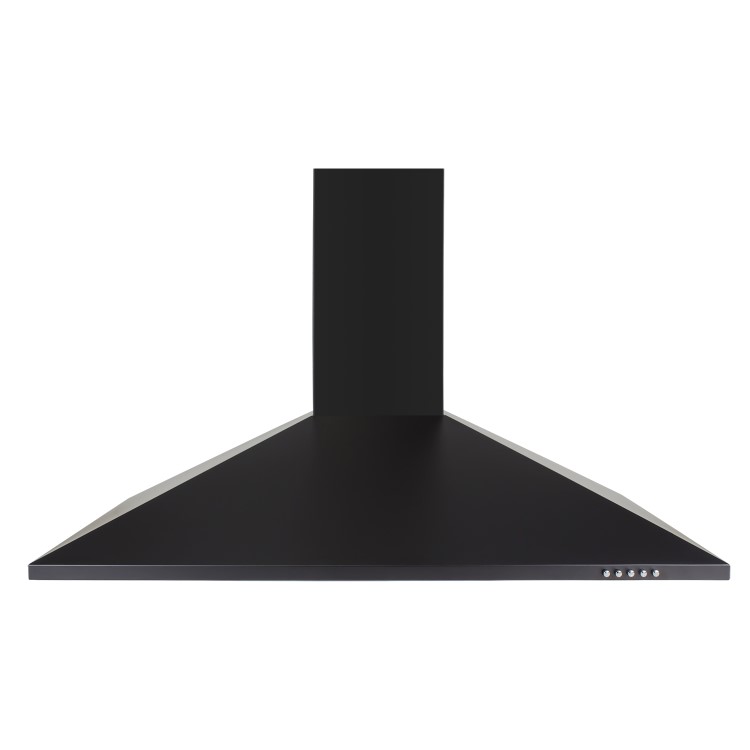 electriQ 90cm Black Chimney Cooker Hood Extractor - 5 Year warranty