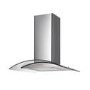 GRADE A1 - electriQ 70cm Curved Glass Chimney Cooker Hood in Stainless Steel  - 5 Years warranty