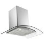 electriQ 70cm Curved Glass Chimney Cooker Hood - Stainless Steel