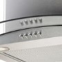 electriQ 70cm Curved Glass Chimney Cooker Hood - Stainless Steel