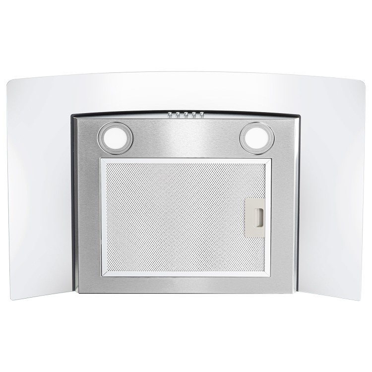 electriQ 70cm Curved Glass Chimney Cooker Hood - Stainless Steel