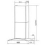 electriQ 70cm Curved Glass Chimney Cooker Hood - Stainless Steel