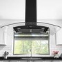 Refurbished electriQ eiQCURVISL90BL 90cm Curved Glass Island Cooker Hood Black