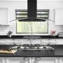 Refurbished electriQ eiQCURVISL90BL 90cm Curved Glass Island Cooker Hood Black