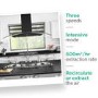 Refurbished electriQ eiQCURVISL90BL 90cm Curved Glass Island Cooker Hood Black