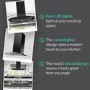 Refurbished electriQ eiQCURVISL90BL 90cm Curved Glass Island Cooker Hood Black