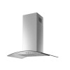 GRADE A2 - electriQ 90cm Curved Glass Island Cooker Hood Stainless Steel - 5 Year warranty
