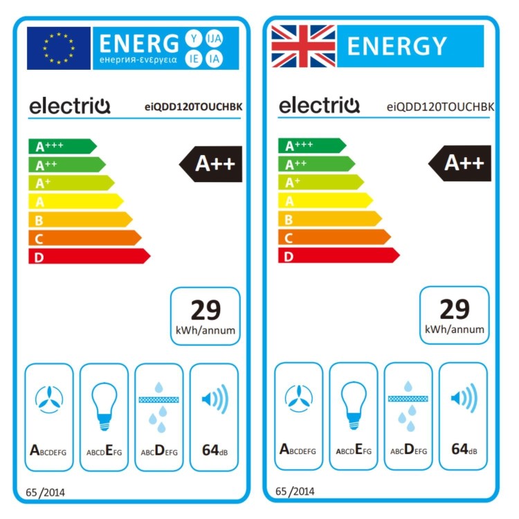 electriQ 120cm Downdraft Extractor - Black