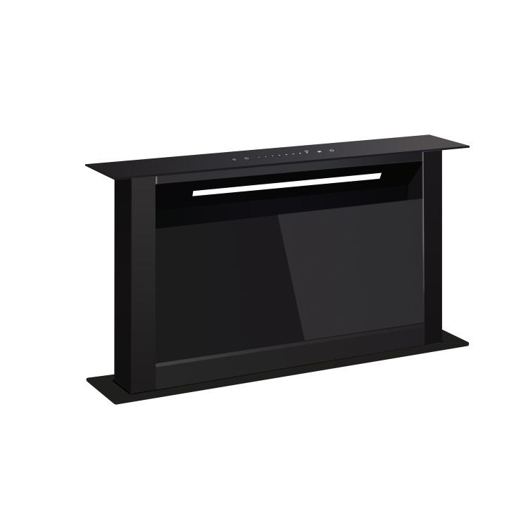 GRADE A1 - electriQ 60cm Downdraft Cooker Hood - Black