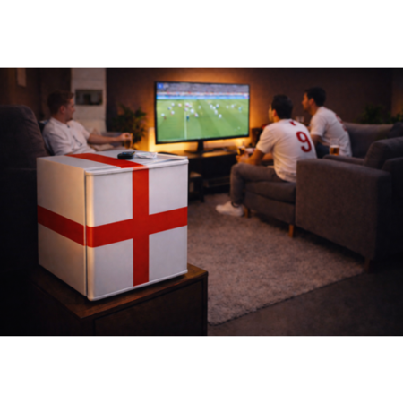 electriQ 48 Litre Drinks Fridge – England Flag Design