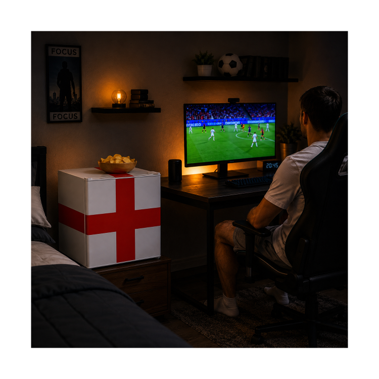 electriQ 48 Litre Drinks Fridge – England Flag Design
