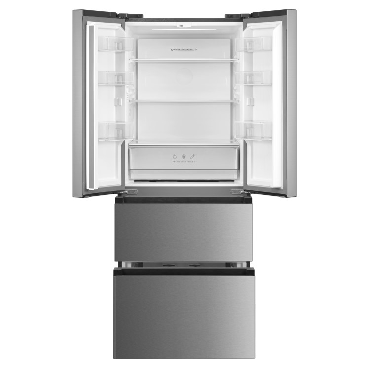 Refurbished electriQ eiQFD70FF 391 Litre Frost Free American Fridge Freezer Stainless Steel