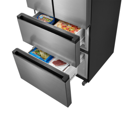 Refurbished electriQ eiQFD70FF 391 Litre Frost Free American Fridge Freezer Stainless Steel