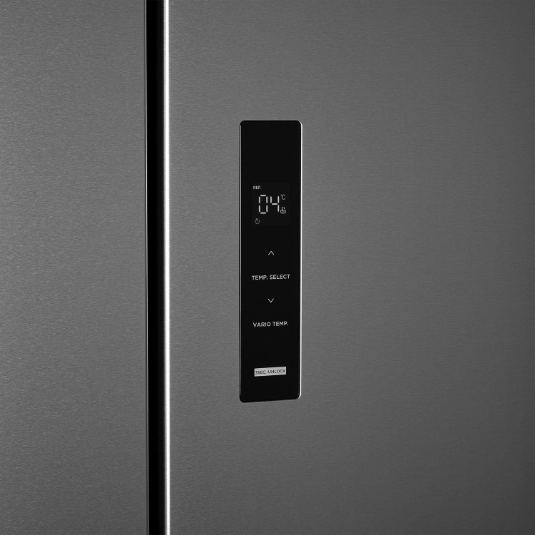 Refurbished electriQ eiQFD70FF 391 Litre Frost Free American Fridge Freezer Stainless Steel