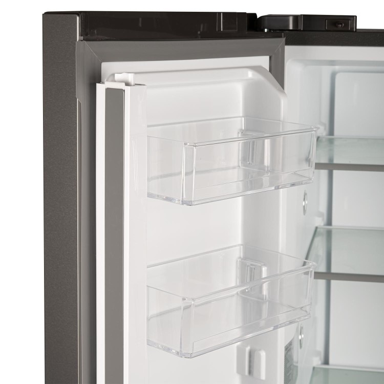 Refurbished electriQ eiQFD70FF 391 Litre Frost Free American Fridge Freezer Stainless Steel