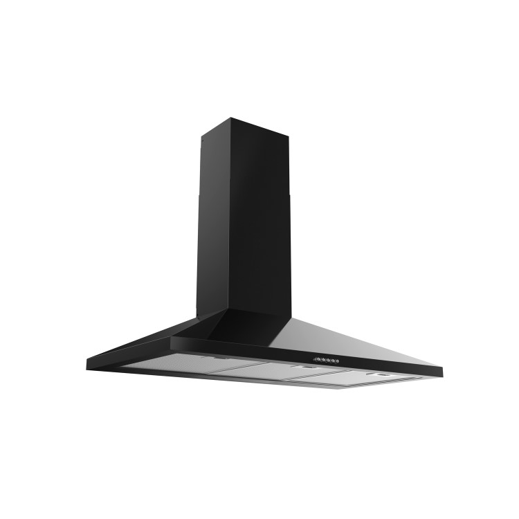 GRADE A3 - electriQ 90cm Traditional Chimney Cooker Hood in Black - 5 Year warranty