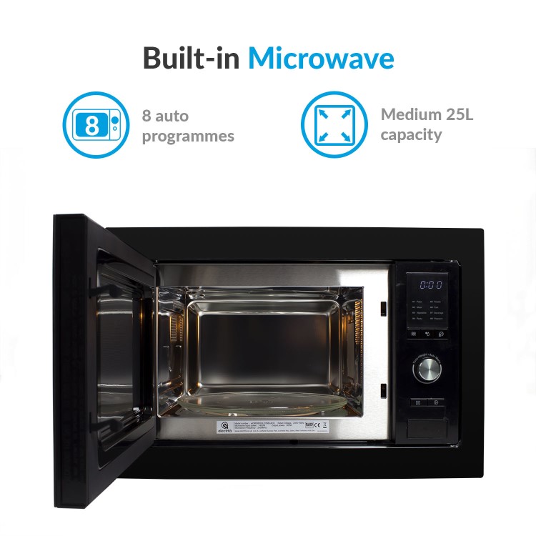 electriQ Built-In 900W Microwave - Black