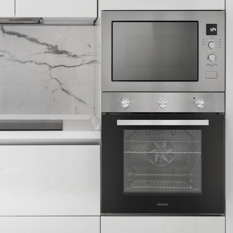 electriQ Built-In Microwave - Stainless Steel with Mirror Door