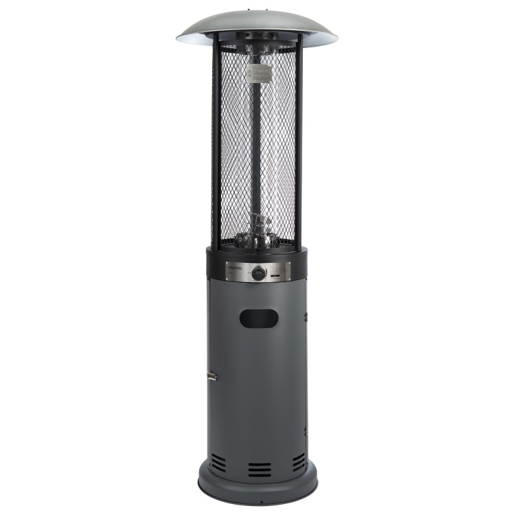 Refurbished electriQ Outdoor Freestanding Gas Patio Heater in Grey with Free Cover 