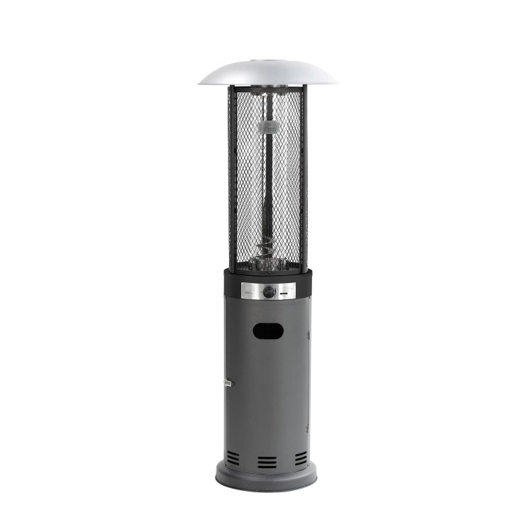 Refurbished electriQ Outdoor Freestanding Gas Patio Heater in Grey with Free Cover 