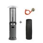 Refurbished electriQ Outdoor Freestanding Gas Patio Heater in Grey with Free Cover 