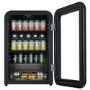 Refurbished electriQ eiQRETRO115DFBLK 115 Litre Retro Drinks Fridge Black